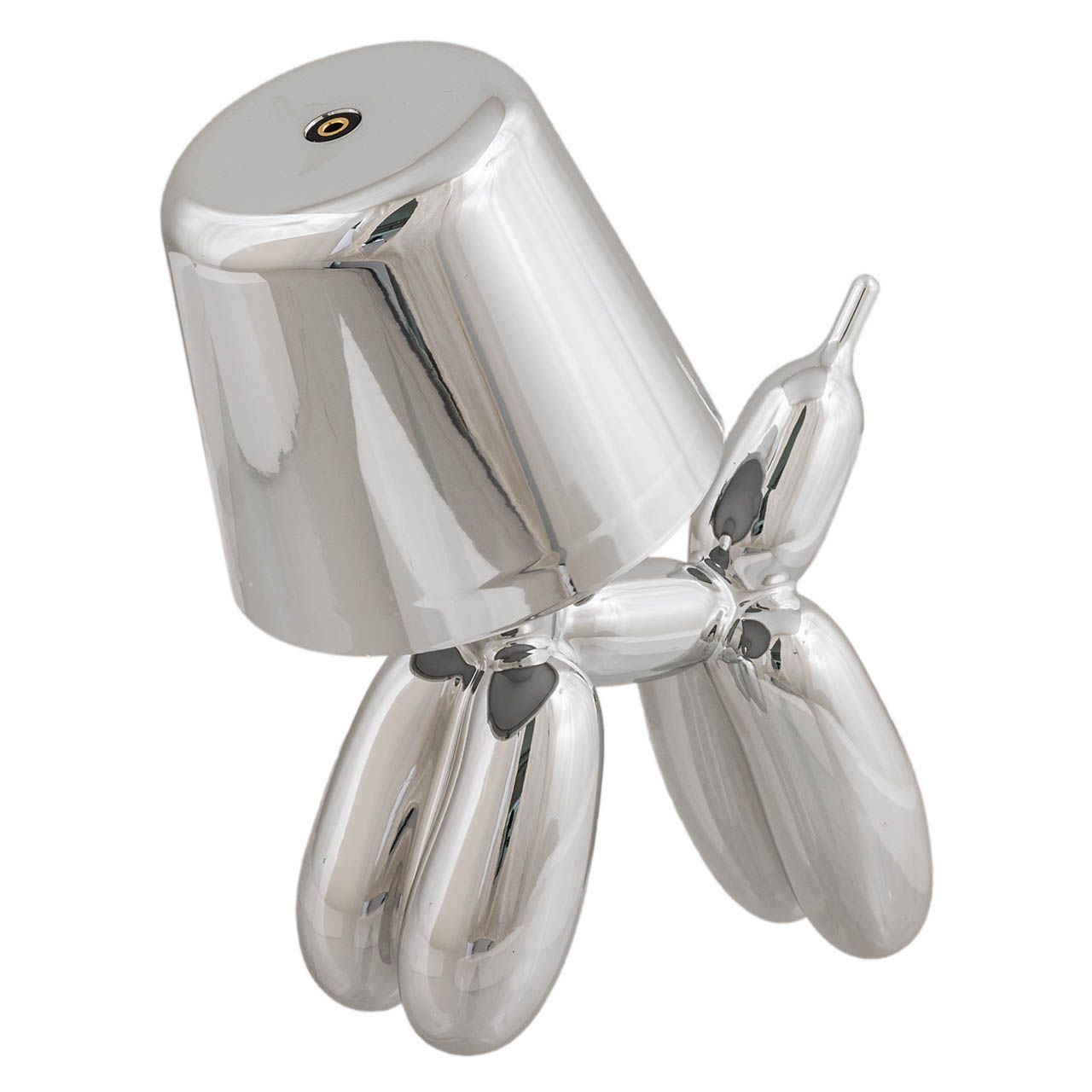 LAMPADA CAGNOLINO STILIZZATO IN ACRILICO CON CARICA USB ARGENTO